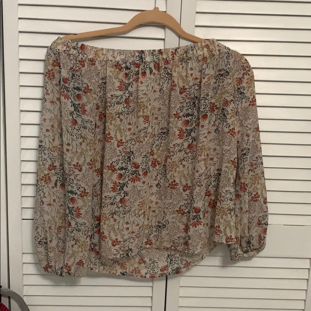 Forever21 off the shoulder autumn floral top